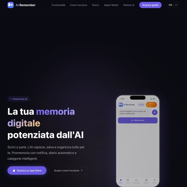 AIRemember, app di promemoria con intelligenza artificiale
