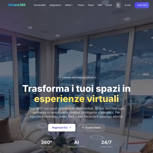 AIView360, piattaforma di tour virtuali con assistente AI