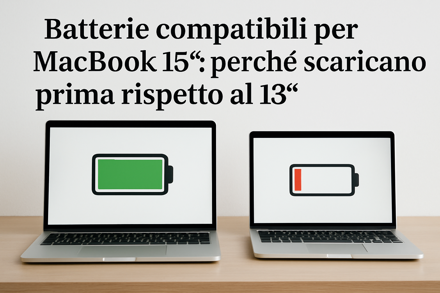 Batterie compatibili per MacBook 15": perché scaricano prima rispetto al 13"