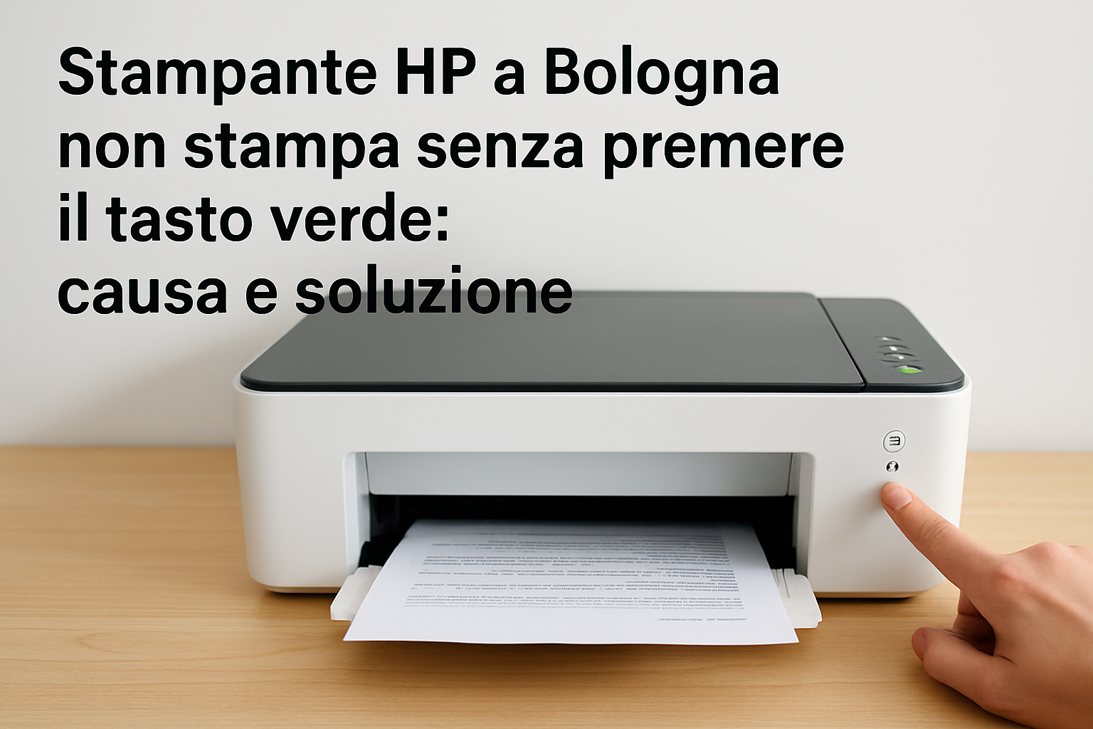 Stampante HP a bologna non stampa senza premere il tasto verde: causa e soluzione